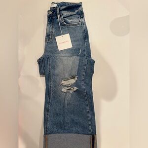Women's Blue Distressed Jeans